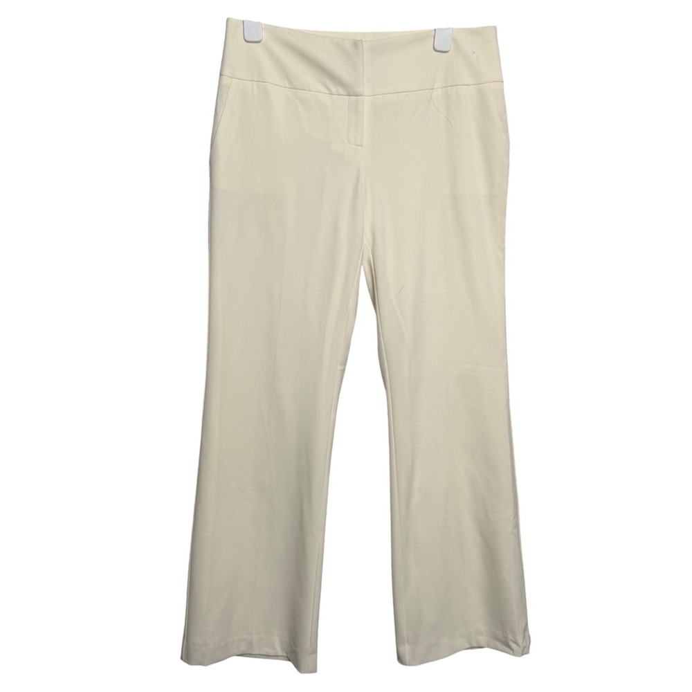 INC International Concepts Cream High Rise Stretch Dress Pants Size 12